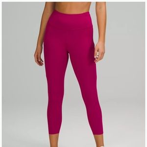 Lululemon Fast and Free Crop 23” Wild Berry size 6